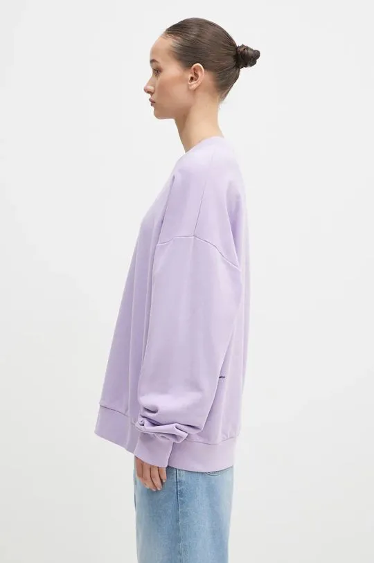 Pangaia cotton sweatshirt violet color with a print