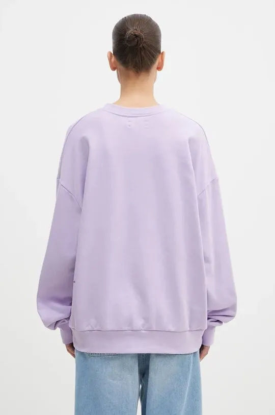 Pangaia cotton sweatshirt violet color with a print