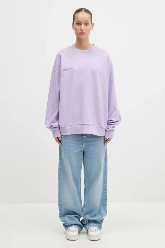 Pangaia cotton sweatshirt violet color with a print