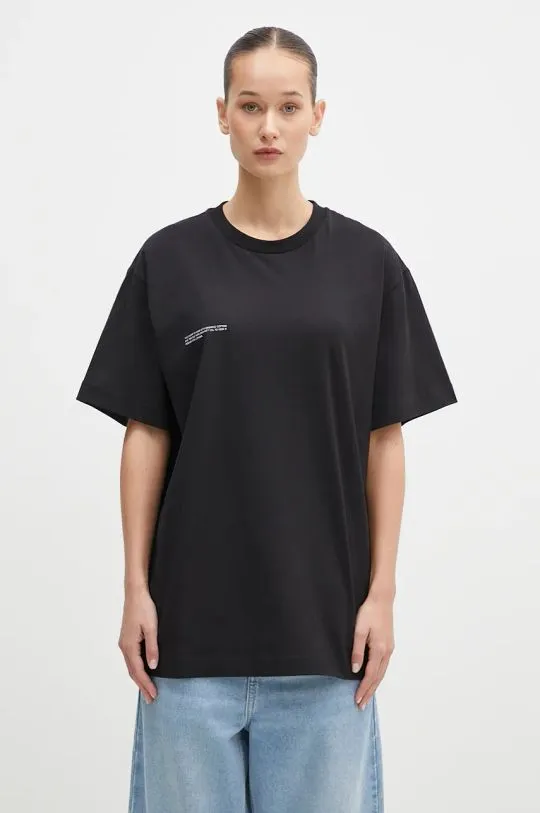 Pangaia cotton t-shirt black color with a print