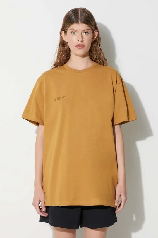 Pangaia cotton t-shirt brown color