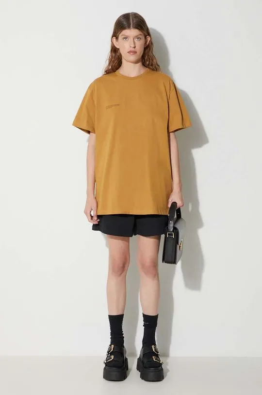 Pangaia cotton t-shirt brown color