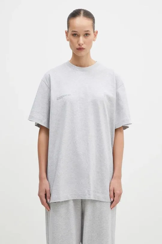 Pangaia cotton t-shirt gray color with a print