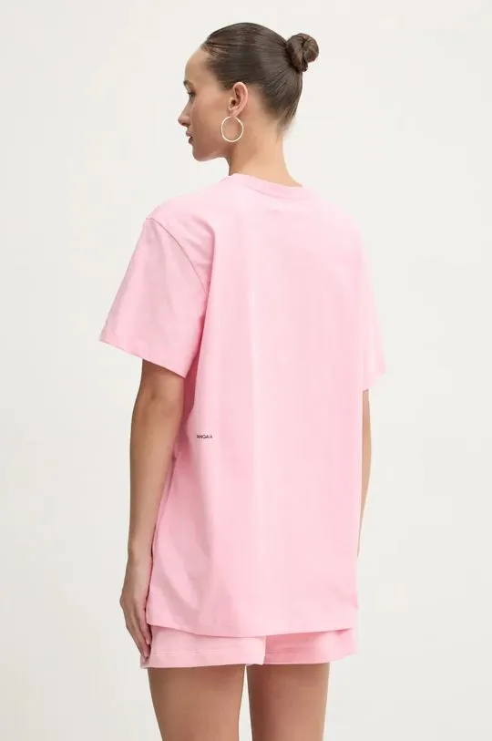 Pangaia cotton t-shirt pink color with a print