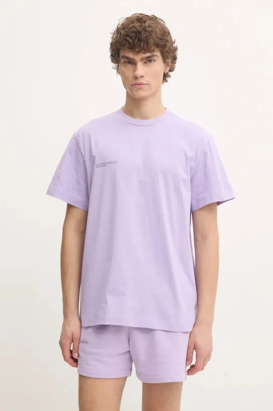 Pangaia cotton t-shirt violet color with a print