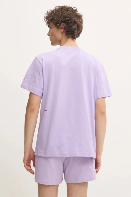 Pangaia cotton t-shirt violet color with a print