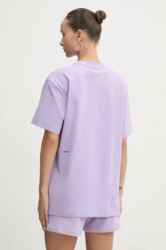 Pangaia cotton t-shirt violet color with a print