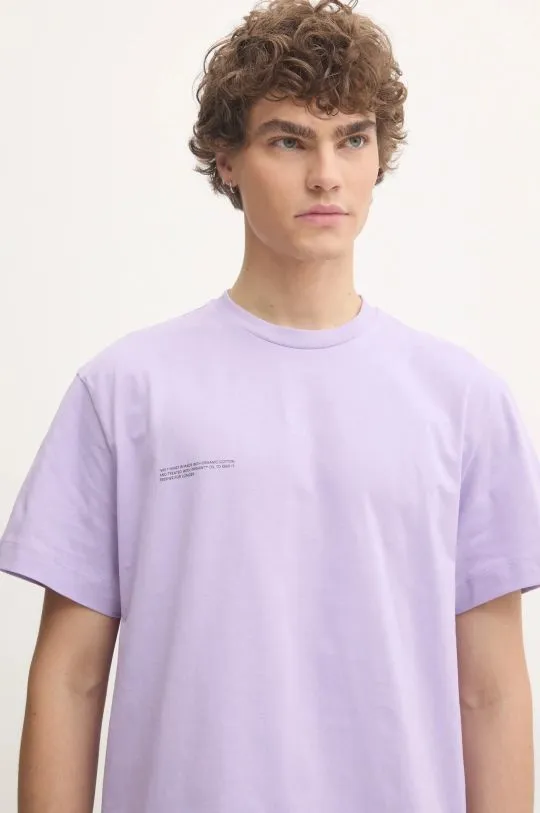 Pangaia cotton t-shirt violet color with a print