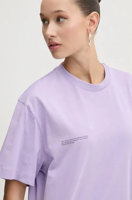 Pangaia cotton t-shirt violet color with a print