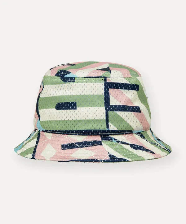 Paper Planes Diamond & Stripes Bucket Hat - Pink