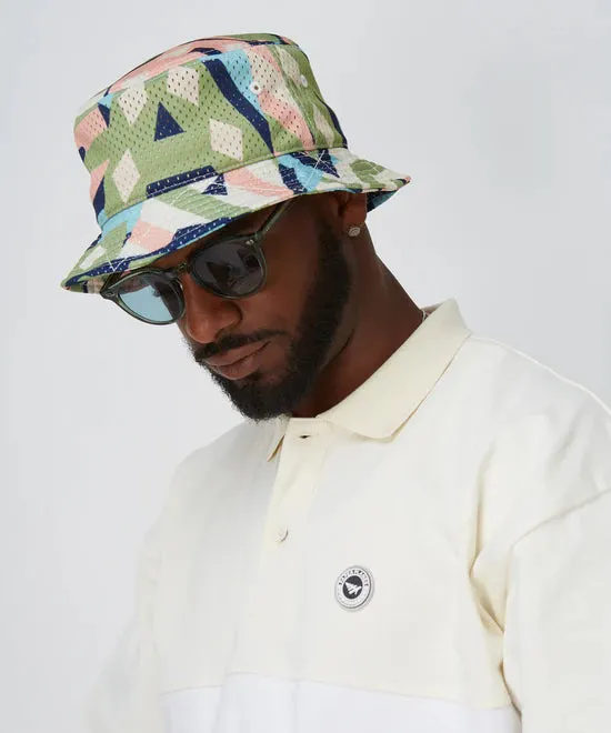 Paper Planes Diamond & Stripes Bucket Hat - Pink