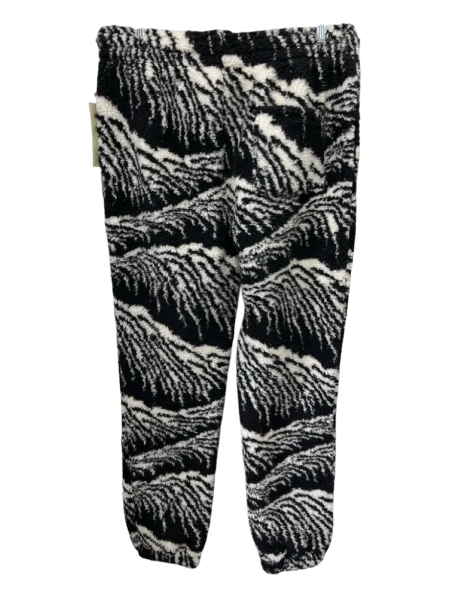 Parks Project Size M Black & White Polyester Sherpa Printed High Rise Pants