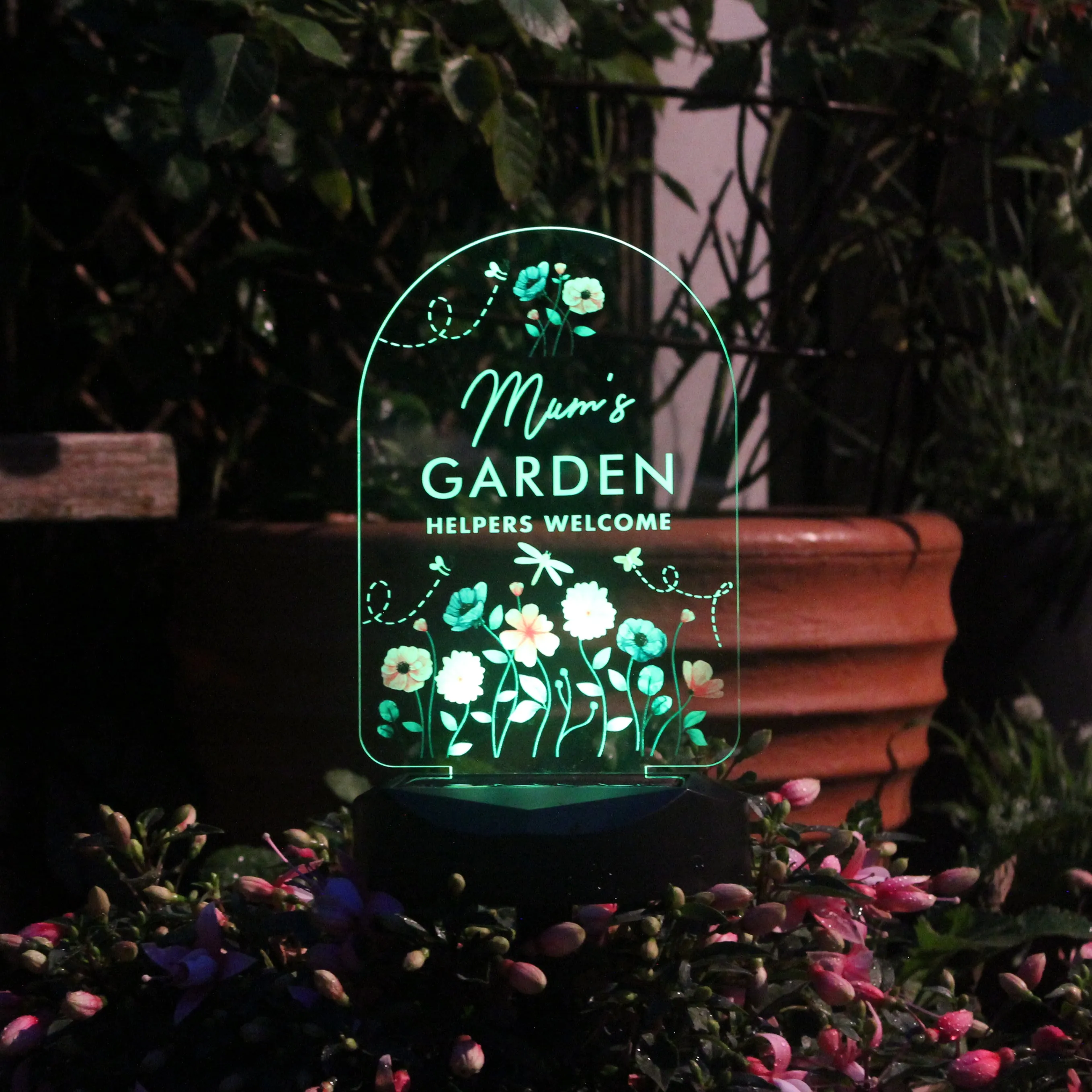 Personalised Flower Garden Outdoor Solar Light