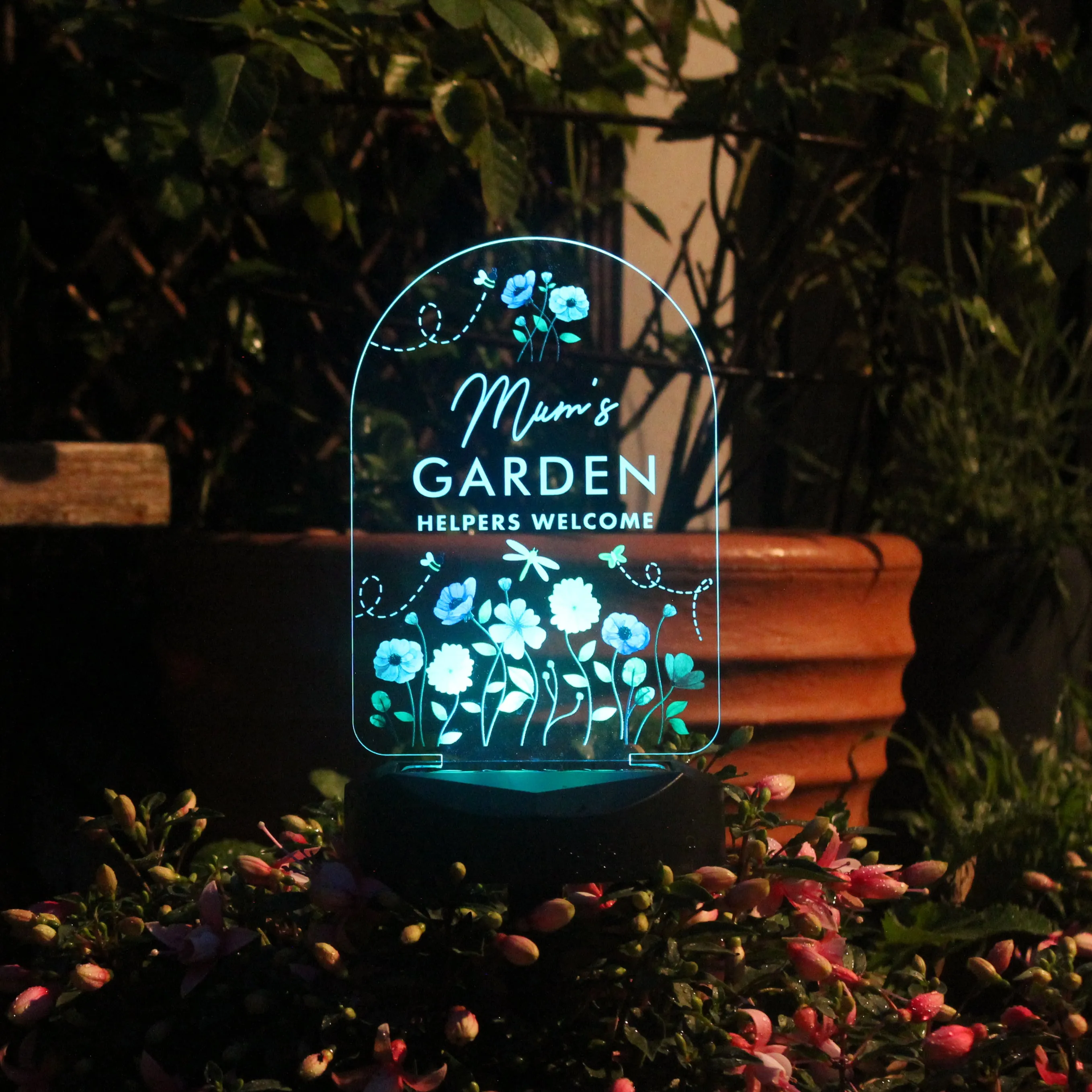 Personalised Flower Garden Outdoor Solar Light