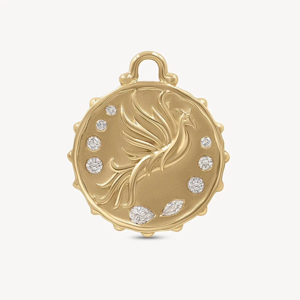 Phoenix Fire Goddess Engraved Pendant