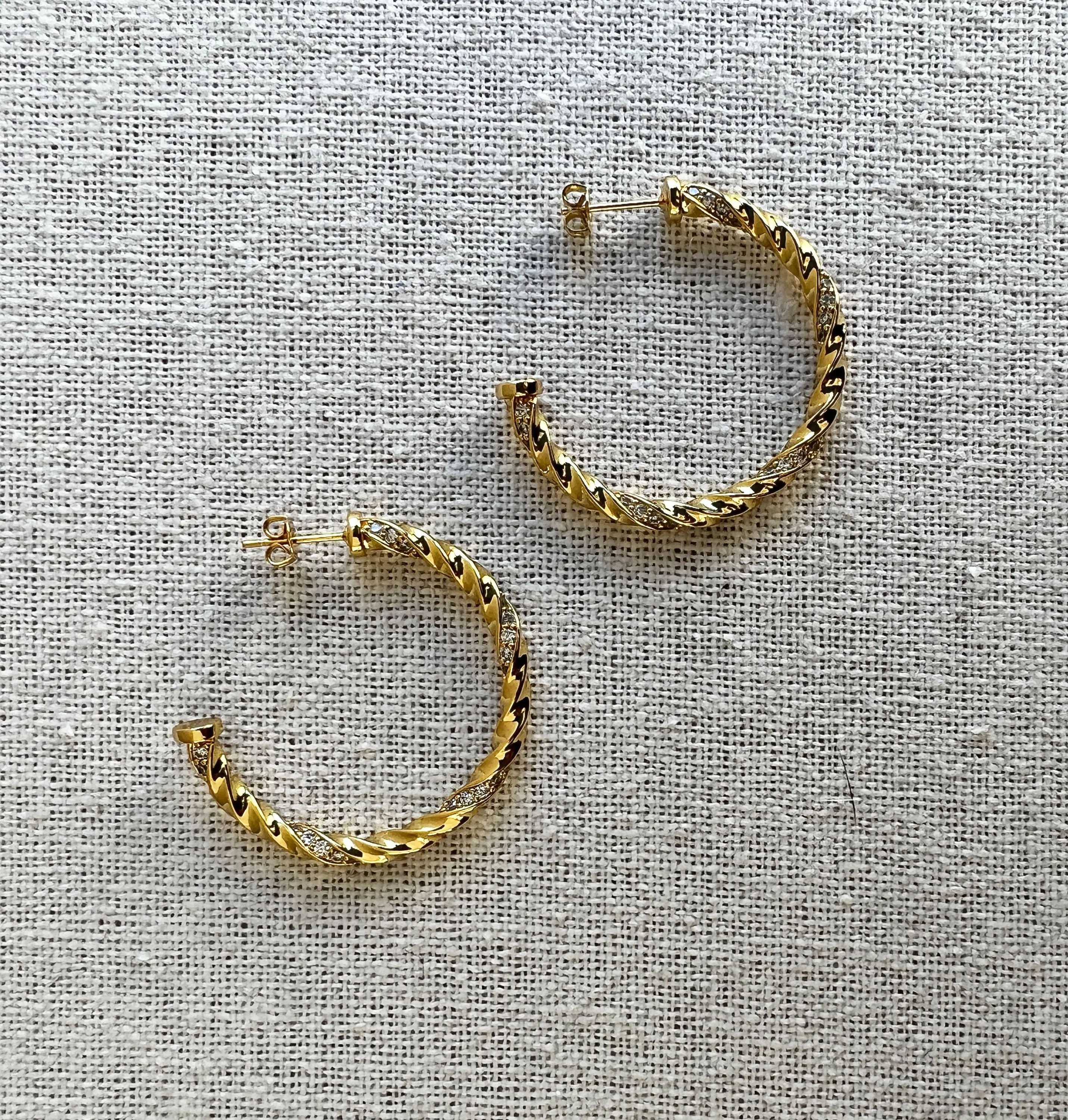 Rope Hoop Earrings, Gold