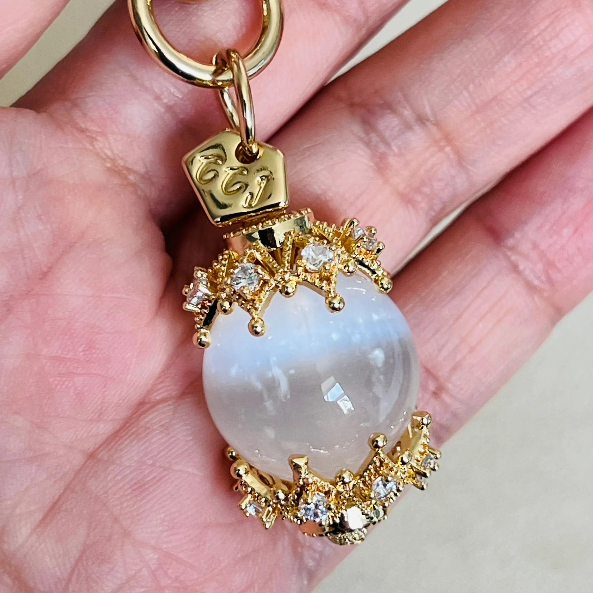 Selenite Bag Charm/Key Ring