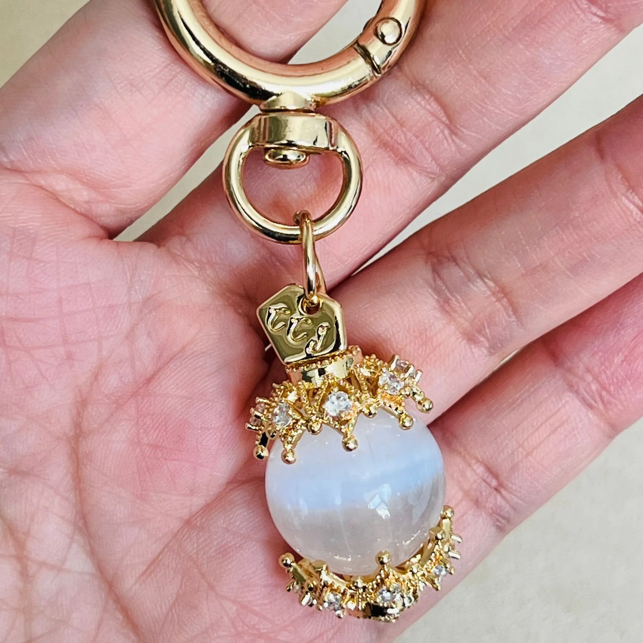 Selenite Bag Charm/Key Ring