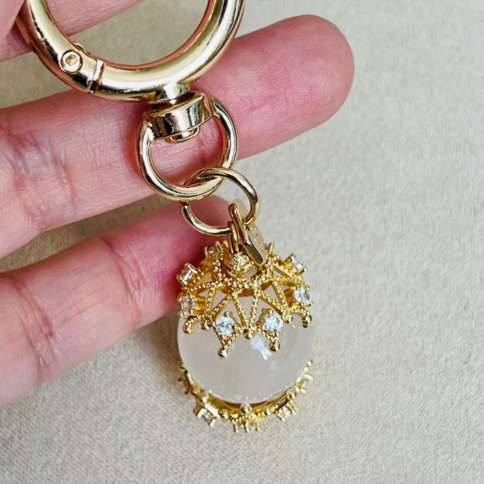 Selenite Bag Charm/Key Ring