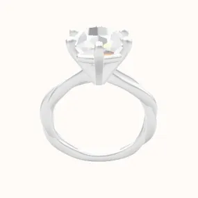 Solitaire Rope Engagement Ring With High Set Six Prong Head