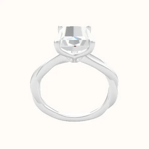 Solitaire Rope Engagement Ring With Petal Four Prong Head