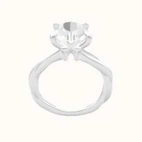 Solitaire Rope Engagement Ring With X Gallery Head