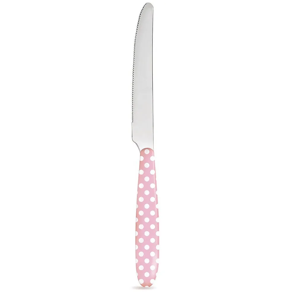 Stainless Steel Knife Pink Polka Dot