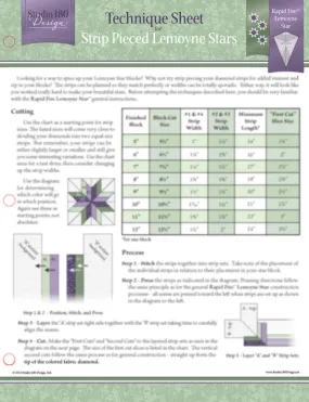 Strip Pieced Lemoyne Stars Technique Sheet