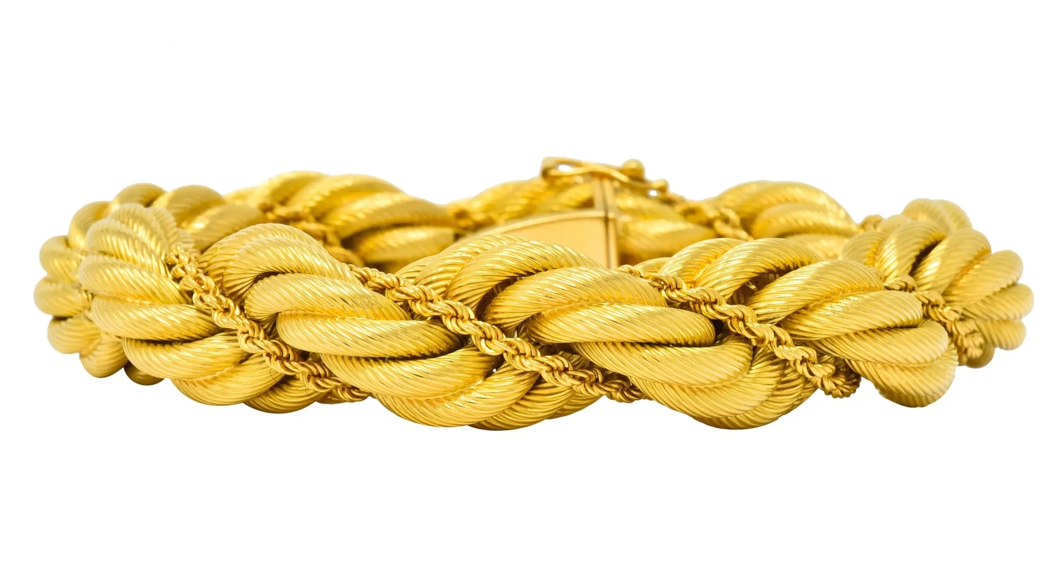 Tiffany & Co. Vintage 18 Karat Gold Large Twisted Rope Bracelet Circa 1970