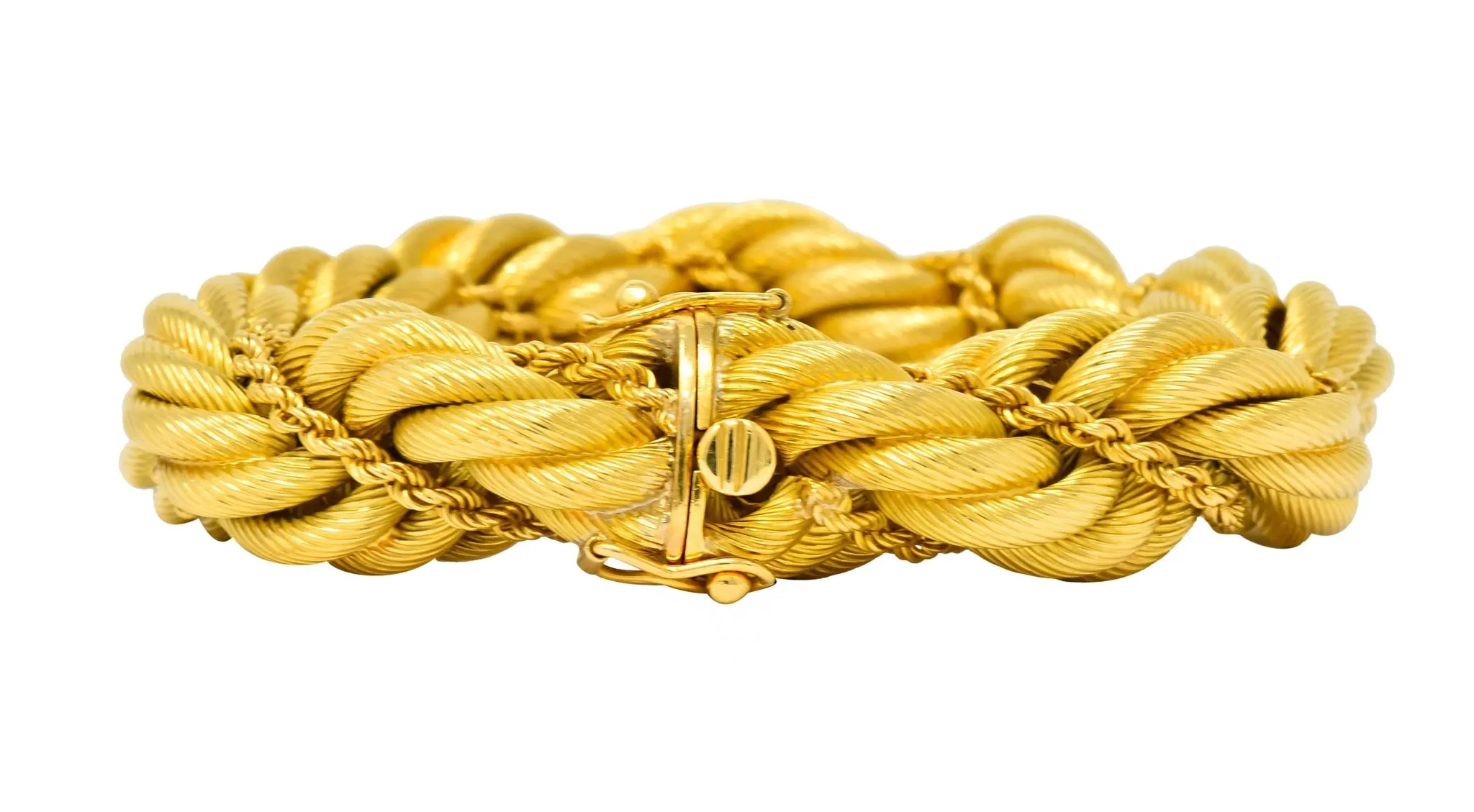 Tiffany & Co. Vintage 18 Karat Gold Large Twisted Rope Bracelet Circa 1970