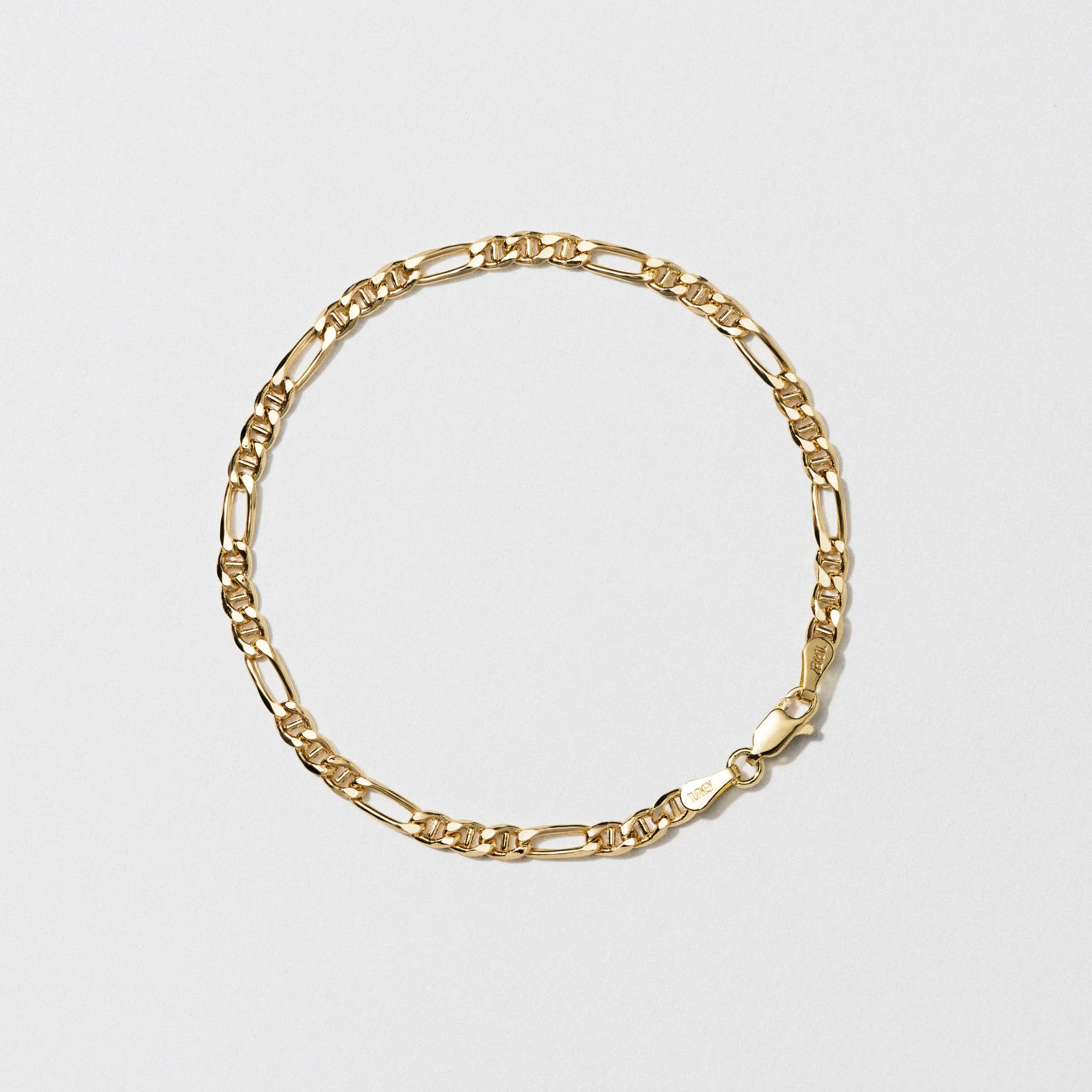 Yellow Gold Anchor Bracelet - Polished 3.95mm