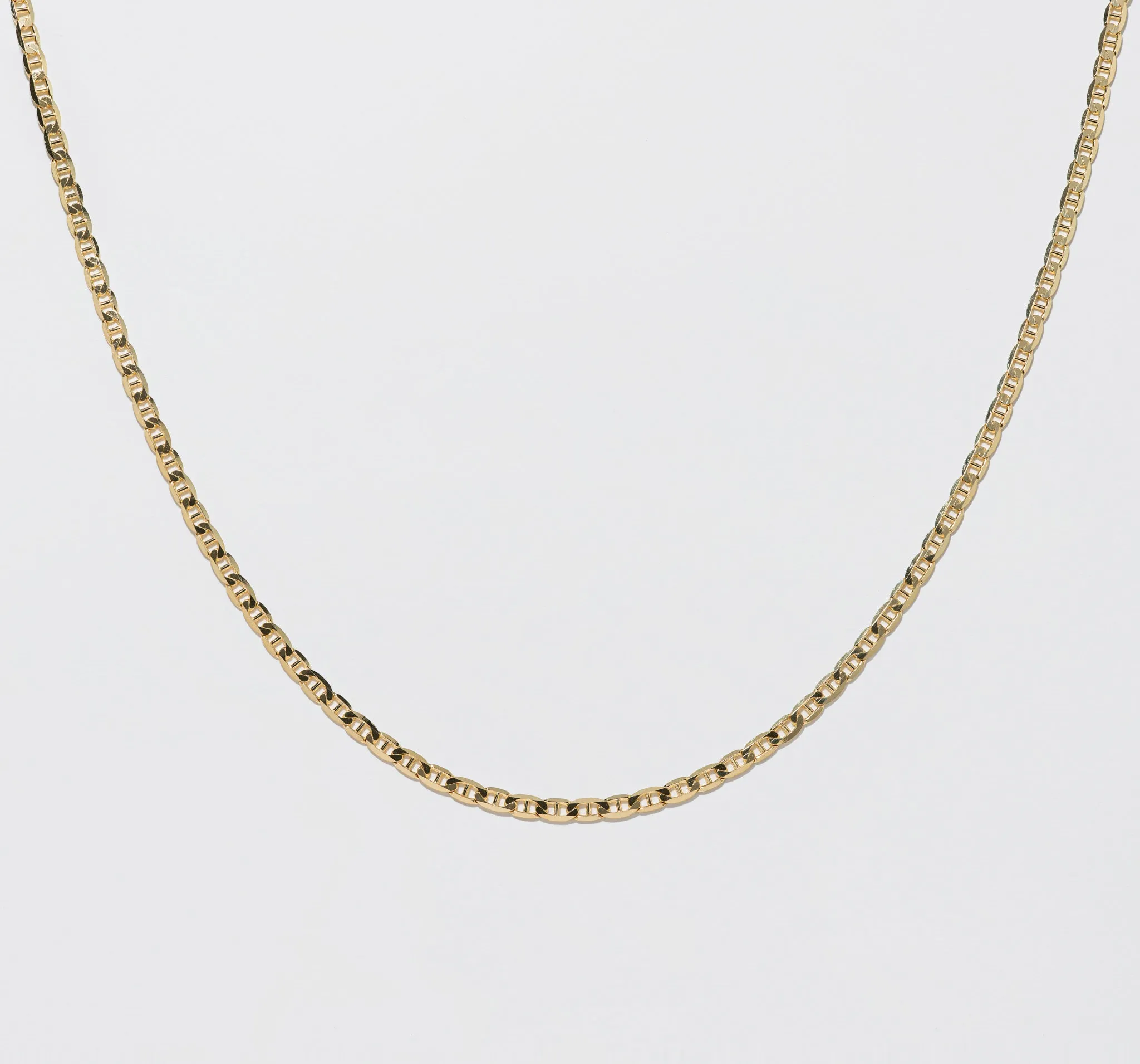 Yellow Gold Curbed Anchor Chain - Polished 4.5mm