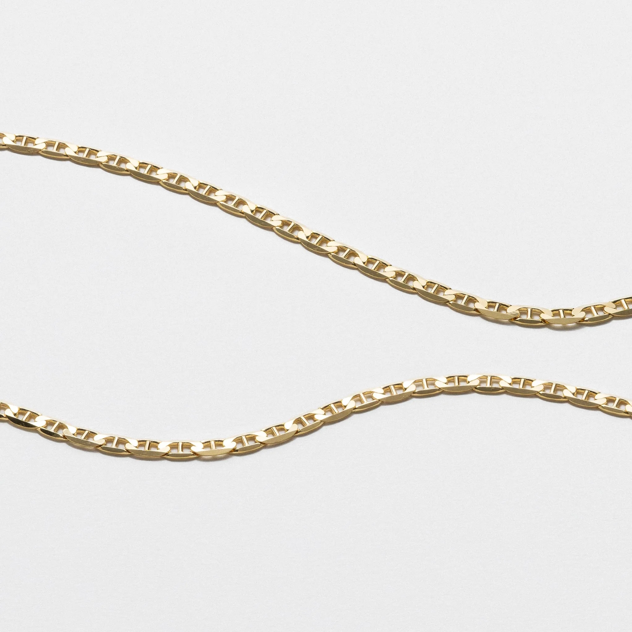 Yellow Gold Curbed Anchor Chain - Polished 4.5mm