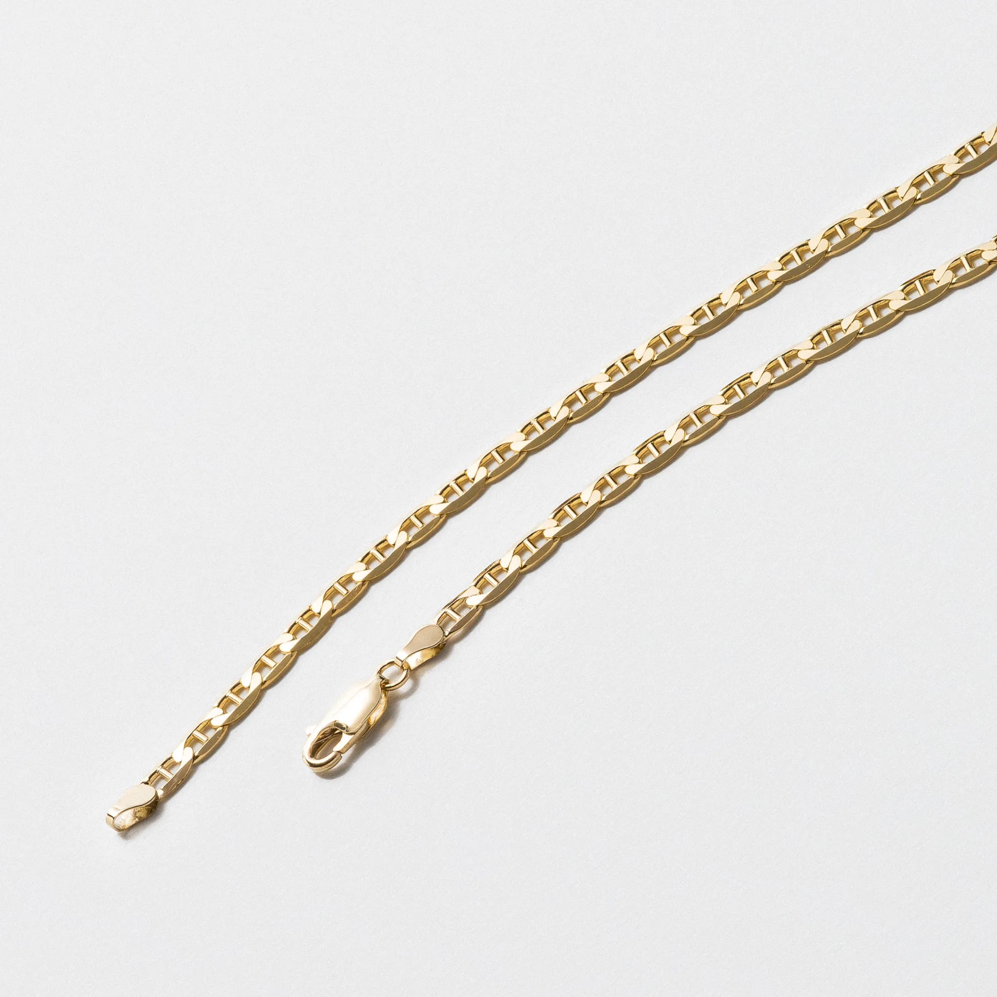 Yellow Gold Curbed Anchor Chain - Polished 4.5mm