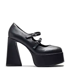 Zeba Black Platform Heels